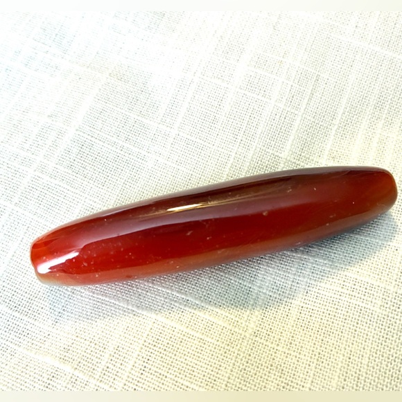 Vintage Jewelry - Vintage Amulet Red Agate Carnelian 3” Focal Bead